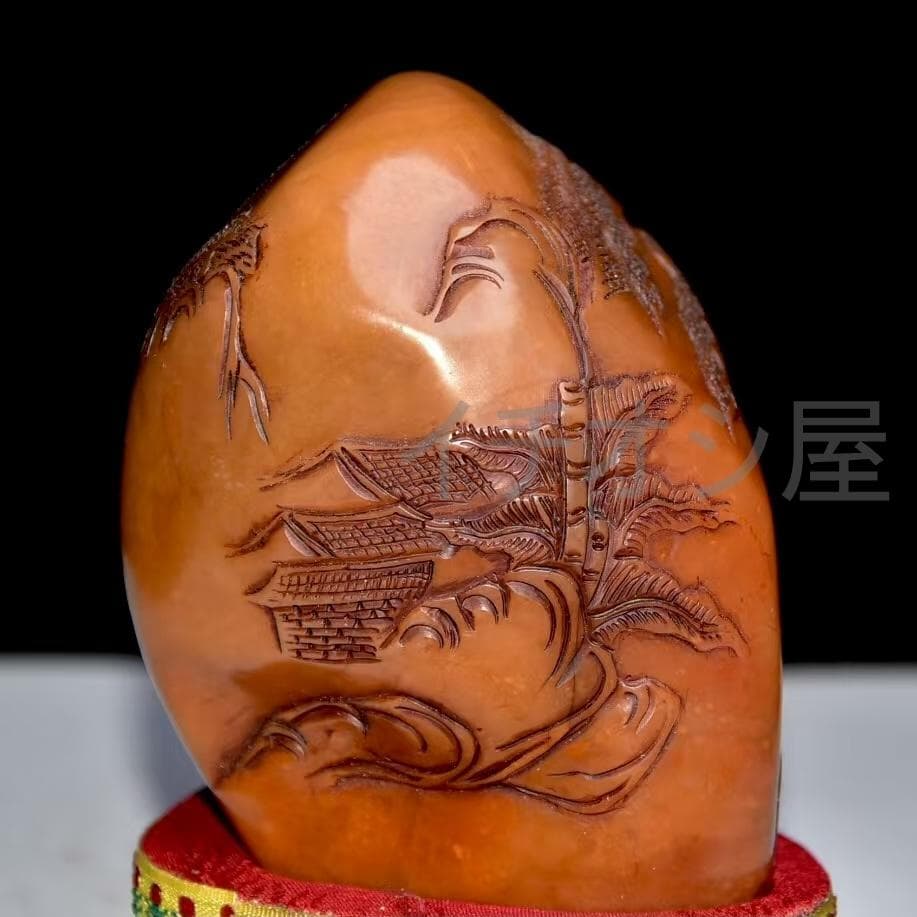 中国古美術 名家倉石銘 寿山芙蓉石彫 置物 共箱 極細工 古擺件 骨董品