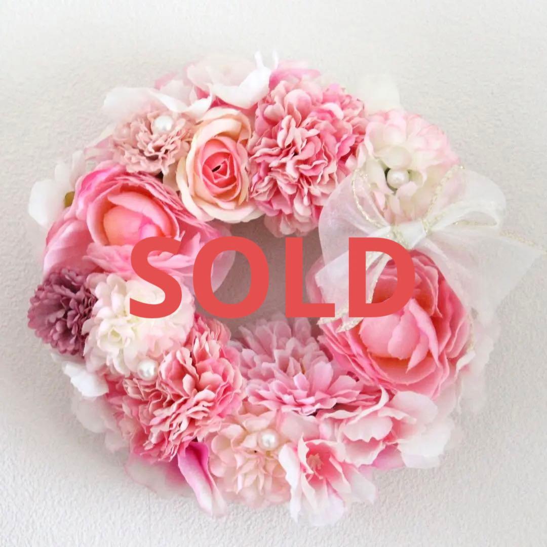 春のお花とパールのミニリース　雛祭り　春リース　造花　桃の節句 608c74efbbf0e0cb035e8fbd12ca28