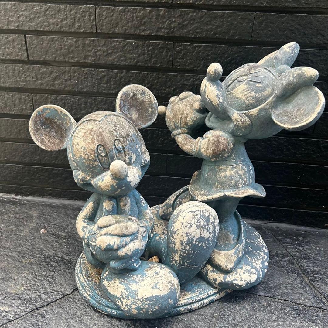 ディズニー ミッキーミニー スタチュー 花台 置物 鉢置 ガーデニング