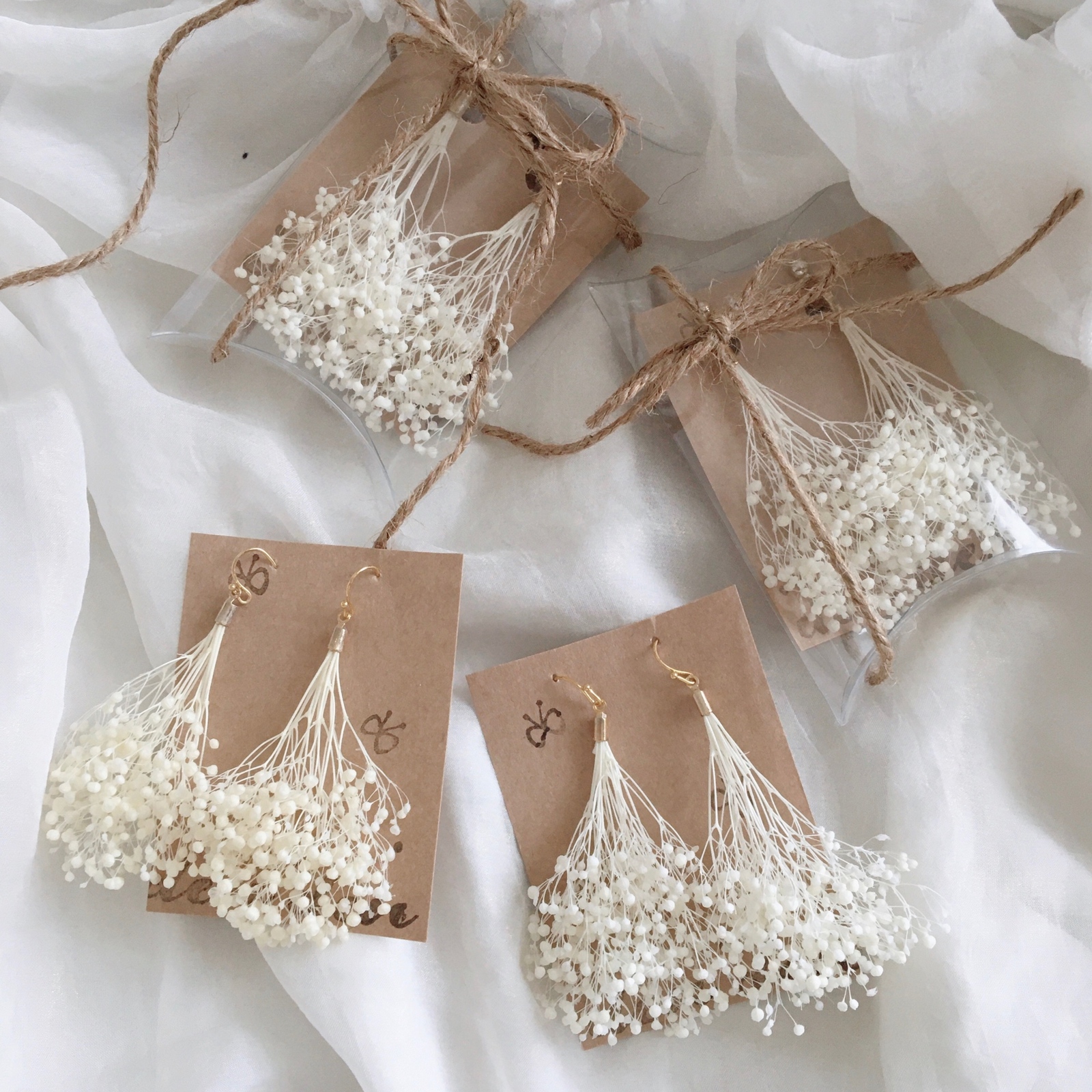 かすみ草 ピアス イヤリング - DEN-DEN-NATU'S GALLERY | minne byGMO